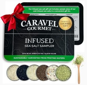 Infused Sea Salt Sampler Set, Finishing Salt for Seasoning, Gourmet Cooking Gift and Spice Variety Pack for Special Occasions, 0.5 oz x Bundle of 6 Flavored Salts - Caravel Gourmet Salt