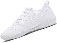 DADAWEN Cheer Shoes for Youth Girls Women White Cheerleading Dancing Shoes Athletic Training Tennis Walking Breathable Competition Cheer Sneakers White US Size 6/EU Size 37