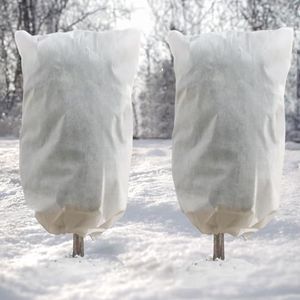 DazSpirit 2 Piezas 120x180 cm Vellón de Protección contra Congelación para Invierno, Tela Antiheladas para Plantas con Cordón y Cremallera, Cubre Plantas Protege de Las Heladas, Invierno, Animales