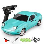 Tiodei LDRC 1804 1/18 Scale RWD RC Drift Car with Gyro LED Lights, Full Proportional Control, Alloy Body Shell (RTR Version) - 3 Battery