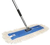 Nine Forty 24" Premium Cotton Dust Mop Kit - Heavy Duty Mop Head with Handle for Industrial, Commercial, and Residential Cleaning - Dry Floor Duster for Hardwood Surfaces - White