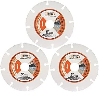 BGTEC Carbide Wood Cutting Disc,3pcs 5 Inch/125MM Vacuum Brazed Carbide Cut-Off Wheel Blade for Wood Board, Gypsum Board, Rubber Pipe, Plastic