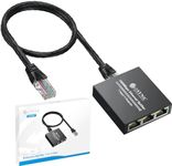 eSynic Professional Ethernet Cable Splitter 1 to 3 Portable 1000Mbps High Speed Network Splitter Metal Case Gigabit RJ45 Internet Splitter for LAN RJ45 Port Router Switch Work with Cat5/5e/6/7/8 Cable