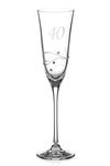 DIAMANTE Swarovski 40th Birthday Champagne Glass – Single Crystal Champagne Flute with a Hand Etched “40” - Embellished with Swarovski Crystals