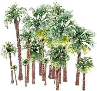 Miniature Palm Trees for Dioramas, Models, Crafts Decorating (3 Styles, 10 Sizes, 38 Pieces)