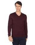 U.S. Polo ASSN. Men Maroon V-Neck Long Sleeve Sweater
