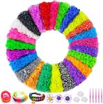 Heyzeibo 5100+ Rubber Bands Kit, 24 Colors Rubber Band Bracelet Refill Making Kit for Kids Weaving DIY Crafting Gift