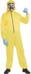 Yellow Hazmat Suit Set For Adults - Standard Size (Includes Jumper & Mask) - Safe to Use Gas Mask Costume, Perfect for Men's Halloween Costume, Themed Events, Birthday & More