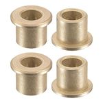 uxcell Flange Sleeve Bearings 8mm Bore 12mm OD 12mm Length 16mm Flange Dia 2mm Flange Thickness Sintered Bronze Self-Lubricating Bushing 4pcs