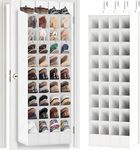 Ofiray-home Over the Door Shoe Organizer, 40 Large Pockets Hanging Shoe Rack, Space Saving Closet Door Organizer for Up to 40 Pairs, Non-Woven Fabric Shoe Storage for Bedroom, Closet, Entryway, White