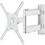 ONKRON TV Wall Mount Full Motion Arm Bracket for 32" to 55-inch LCD LED Flat Screens up to 77 lbs Extendable Adjustable Swivel in White M4