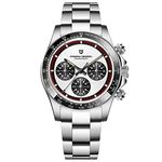 HaiQin Pagani Design 1676 Exotic Dials Men's Chronograph Watches Japan VK63 Movement Ceramic Bezel Stainless Steel Band 100M Waterproof Sport Quartz Watch, Exotic Dials - White, Quartz