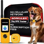 GPS Tracker for Dogs No Subscription, GPS Location Without Cell Network, Suita() ble for Open Areas with Poor Network Signals No Monthly Fee IP67 Waterproof (Tracker 2)(Yellow)