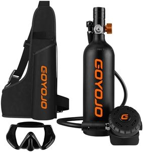 GOYOJO 1L Mini Scuba Tank with Mask – DOT Certified Portable Diving Air Tank, 3000 PSI Max Pressure, Pony Bottle Underwater Breathing Device for Snorkeling & Scuba Diving (Black)