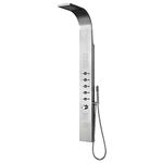 Milano Niagara - Modern Exposed Thermostatic Shower Tower Panel with Rainfall Shower Head, Body Jets, Hand Shower Handset and Waterblade Function - Chrome