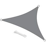 swift Sun Shade Sail 4m x 4m x 4m Waterproof Triangle PES Polyester 98% UV Block 4x4x4 Meter Triangular Sunscreen Awning Canopy Sail Shades for Garden Outdoor Patio with Free Ropes, Grey