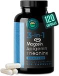 Eleva Nutrition Theanine, Magnesium, Apigenin, 3-in-1 Complex Supplement Support Healthy Sleep, Relaxation, & Mood - Made in The USA Zero Fillers Gluten Free Non-GMO 120 Capsules 0.15 kg