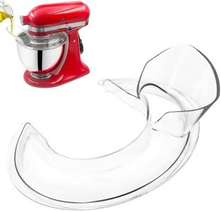 Pouring Shield for Kitchen Aid 4.5-5 Quart Tilt-Head Stand Mixers, Secure Splatter Fits Kitchen Aid Stainless Steel Bowl, Splatter Guard for mixer attachments, Bowl Cover Splash accessories, Clear