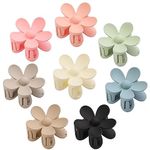 8PCS Flower Claw Clips, Hair Claw Clips for Thick Hair, Matte Non Slip Hair Clips Strong Hold for Women Girls, Large Cute Hair Clip for Thin Hair, Big Hair Jaw Clips Hair Accessories, Aesthetic Color