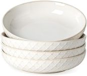 MIKIGEY Pasta Bowls Set of 4, 42oz Large Salad Bowl and Plate Bowls, 9 inch Porcelain Plate, Wide and Shallow Bowls for Serving Dinner, Pasta, Salad - Microwave and Dishwasher Safe