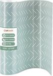 Glotoch 2 Rolls Premium Non Slip Shelf Liner, Non Adhesive Drawer Liner, Waterproof Shelf Liners for Kitchen Cabinets, Drawer, Fridge, Wire Shelving, Pantry-12” X 20 FT, Heavy Duty, Green Herringbone