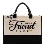 Friend Gift, Best Friend Ever, Canvas Bag for Women, Cotton Canvas Tote Bag, Bestie Gift, Friend Birthday Gift, Womens Weekend Bag, Reusable Grocery Bags for Picnic Shopping Holiday Camping