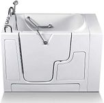 Walk-in Bathtub 32 in. x 52 in. Therapeutic Soaking Bathtub and Faucet Set (White) (Left Drain)