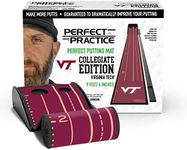 PERFECT PRACTICE Putting Mat Collegiate Edition - Virginia Tech - Indoor Golf Putting Green with 2 Hole Training for Practicing at Home or in The Office - Gifts for Golfers - Golf Accessories for Men