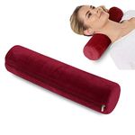 Round Cervical Roll Cylinder Bolster Pillow, Memory Foam Removable Washable Cover, Ergonomically Designed for Head, Neck, Back, and Legs || Ideal for Spine and Neck Support During Sleep