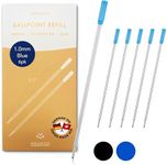 MESMOS 6 Pack Cross Compatible Pen Refills Ballpoint Blue Ink, 1mm Medium Point, German-Made Ink and Swiss-Made Nib, Pen Replacement Refills, 4.5 inch (116mm) (Blue Ink)