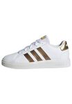 adidas Grand Court Sustainable Lace Shoes Tennis, Cloud White/Cloud White/Matte Gold, 4.5 UK