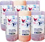 Warmfinity Multipurpose Kitchen Roll/Tissue/Towel Washable & Quick-Dry Non-Woven cloth, Dish Towel, for Kitchen Cleaning, Home Cleaning Super Absorbent Reusable Tissue Roll 80 Pulls in each roll (6)