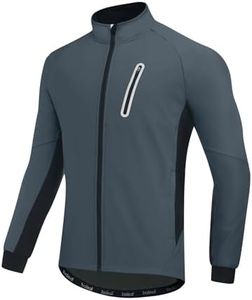 baleaf Men's Winter Cycling Jackets Water Resistant Thermal Running Softshell Jacket Warm Cold Weather Pockets Grey 3XL