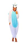 Unisex Blue Unicorn Pink Unicorn Onesie Fancy Dress Costume Hoody Pyjama Sleep wear Carnival Costume Blue Unicorn, L(height 170cm-180cm)