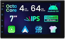 XTRONS Android Universal Double Din Car Stereo 7" IPS Screen Touch Screen Android Car Radio Player Octa-Core 4GB+64GB w GPS Navigation CarAutoPlay Bluetooth 5.0 ROHM DSP Global 4G LTE Dual Band WiFi
