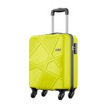 Safari Polypropylene Pentagon Hardside Small Size Cabin Luggage Suitcase Trolley Bags for Travel Green Lime Color 55Cm, 4, Spinner