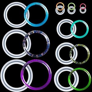 OIIKI 9Pcs Cavities Ring Silicone Molds for Jewelry Making, 6pcs Assorted Size Casting Bracelet Molds+3pcs Ring Resin Molds, Round Shape for Making DIY Jewelry Supplies, Earrings, Necklace, Bracelets