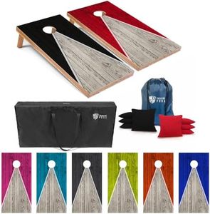 Tailgating Pros Lightweight Pyramid Design Cornhole Board Set w/Bean Bags and Carrying Case - 4'x2' Regulation Cornhole Game