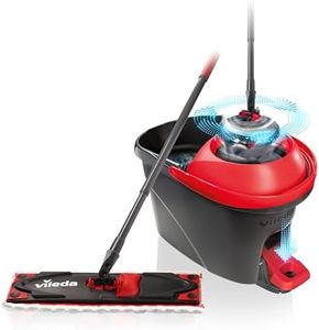 Vileda Ultramax Turbo 2-in-1 Floor Mop Complete Set, Mop with Telescopic Handle, Microfibre Cover and Bucket with Power Spinner, for All Hard Floors, Handle Length 75-130 cm, Eco Packaging