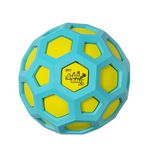 Wham-O Pets SuperBall Geo Squeak l - 4-Inch Soccer-Shaped Dog Ball with Special Squeaker, Easy Grip Grooves, and Durable BPA Free Rubber