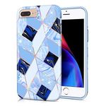 CAOUME iPhone 7 Plus/8 Plus/6 Plus/6S Plus Case Blue Geometric Marble Design Sparkly Glitter Protective Stylish Cute Holographic Cases for Apple Phone, Soft TPU Silicone Bumper Defender