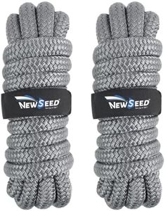 MALZE-NEWSEED Dock Lines 2 Pack 5/8" x 25' Double Braided Nylon Boat Rope with 15" Eyelets, Marine Grade Premium Mooring Lines for Docking, Grey