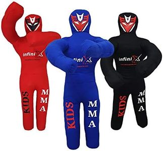 Infinix Sports Kids Grappling Dummy BJJ Wrestling Dummy for Kids Youth MMA Boxing Dummies Brazilian Jiu Jitsu Dummy Children Punching Dummy 110cm UNFILLED (Blue)