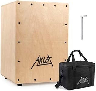 AKLOT Cajon Drum Box 10" Cajons Percussion Instrument Compact Acoustic Jam Cajons Betula Wood Percussion Box Internal Adjustable Snares with Gig Bag