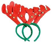 Marvorld® Unisex Christmas Theme Reindeer Antlers Headband | Deer Horn Hairband with Bells for Xmas Party for Kids & Adults (Bells (Pack of 6))