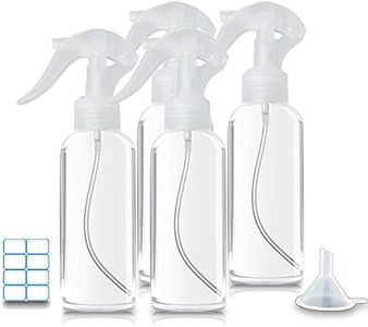 Fine Mist Empty Spray Bottle 100ml/3.5oz Clear Plastic Refillable Small Perfect for Beauty Perfumes Essential oils Water & More (4 Pack)