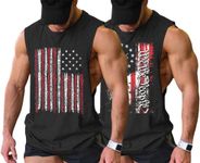 COOFANDY Men's USA Flag Tank Tops 2 Pack Workout Gym Muscle Shirts Fitness Sleeveless Tee Shirts