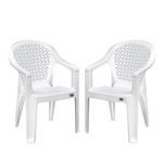 Nilkamal Plastic Chair for Living room |Set of 2 | 3 Year Warranty | For Home, Living Room, Outdoor | Milky White Colour | COMFY