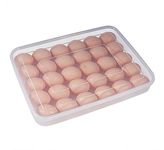 Tekzie Egg Tray for Fridge with Lid for 24 Eggs - 2 dozen Plastic Egg Container Plastic Egg Separator (Clear, Pack of 1)