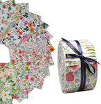 Jelly Roll Fabric Strips for Quilting 2.5 Inch Precut Floral Quilt Fabric Strips Roll Up Cotton Fabric Quilting Patchwork Roll 42Pcs …